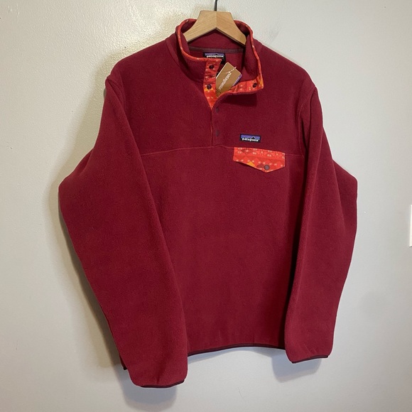 Patagonia Sweaters - Patagonia NWT Womens Large Synchilla Lightweight Snap-T Pullover Red Arrow Aztec